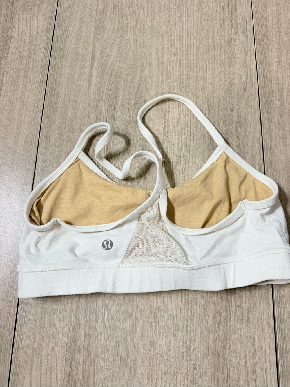 lululemon athletica White Sports Bra with Tan Lining